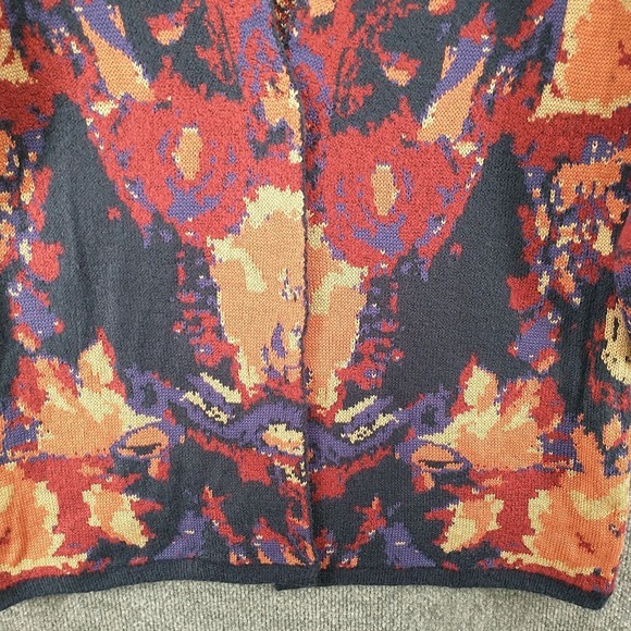 Adyson Parker Women's Open Front Cardigan Knit Sweater Multicolor L Abstract - Picture 4 of 12